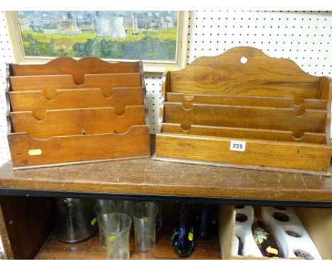 Mahogany vintage letter rack and polished vintage letter rack