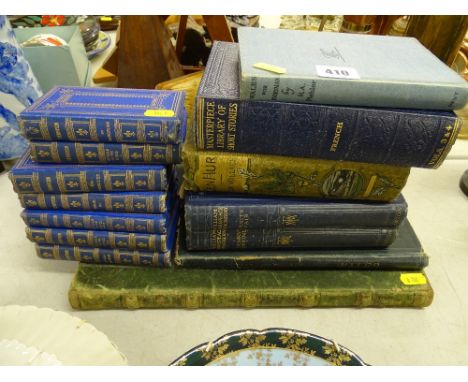 Selection of vintage books including a Ward Locke & Co 'Ben Hur' and seven pocket sized Tennyson
