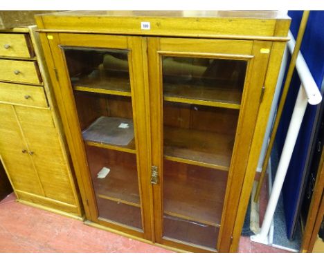 Glazed two door, four shelf bookcase