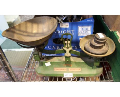 A set of "Brecknell Ltd" of Birmingham, balance scales, with weights