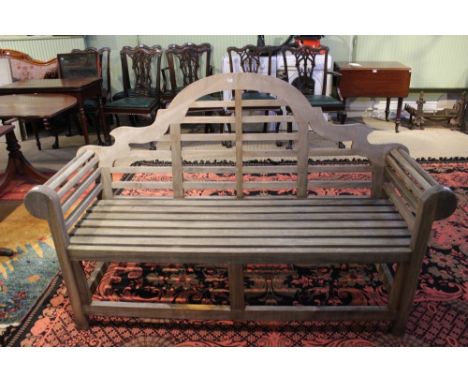 A Lutyens teak garden bench,&nbsp;165cm wide
