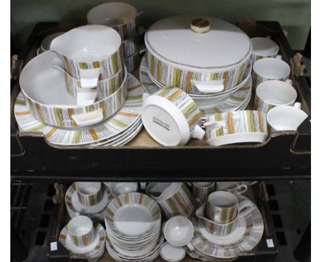 A Midwinter Sienna pattern part dinner and coffee service (two boxes)