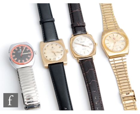 Four assorted mid 20th Century gentleman's wrist watches to include a Certina annd Nivada automatic, a Junghan and a Rado gil