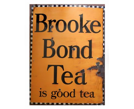 Brooke Bond Tea, a double sided vitreous enamel advertising sign, 101 x 76 cm