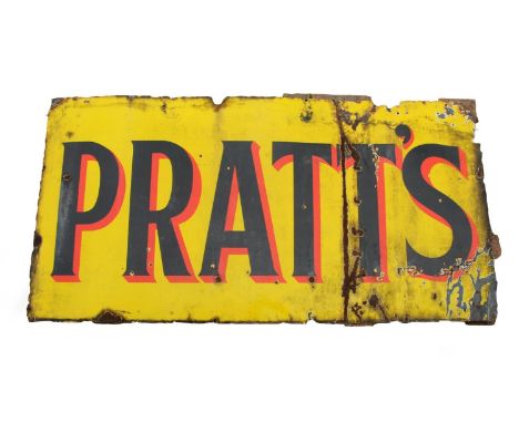 Pratt's, a single sided vitreous enamel advertising sign, 77 x 152 cm