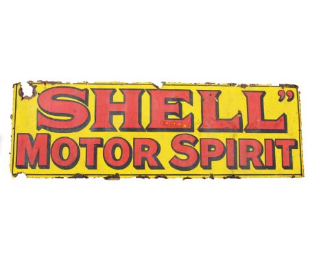 Shell Motor Spirit, a single sided vitreous enamel advertising sign, 46 x 137 cm 