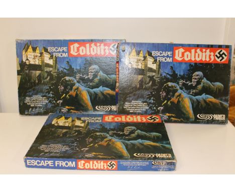 Three vintage boxed Escape from Colditz board games 