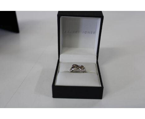 A 925 silver double heart ring stamped Tiffany &amp; Co 