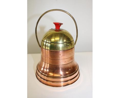 A copper tobacco / tea caddy (damage to plastic top) 