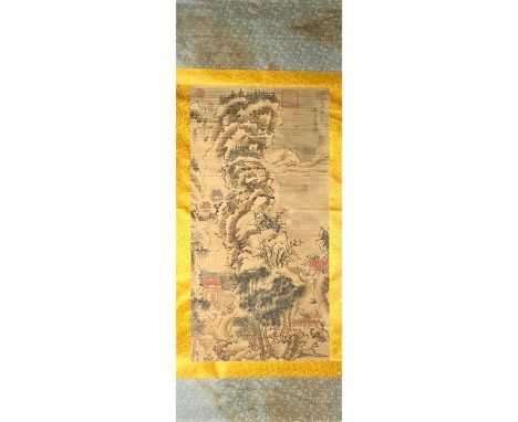 A nicely painted Chinese scroll. Good Condition.Size:2000mmx780mm; Provenance: London Art Gallery, previously in an old Belgi