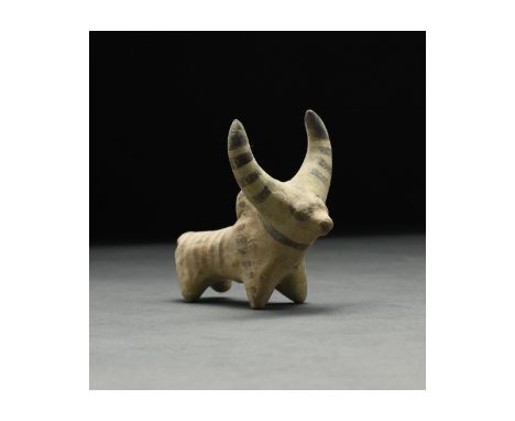 C. 2nd millennium BC. Ancient Central Asia, Indus Valley. 2nd millennium BC. A ceramic figurine of a zebu with exaggerated cr