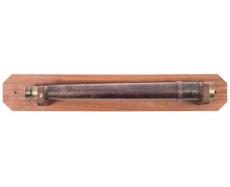 A late Victorian leather cased single draw telescope by J Hammersley,  London:, signed to tube as per title and dated 1900, t
