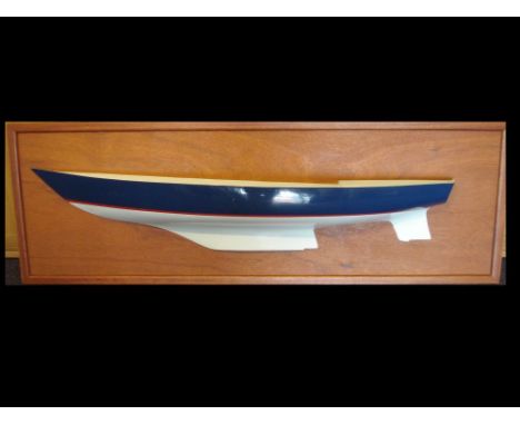 A 20th century fibreglass half block model of the Nick Myers designed luxury yacht 'La Tara':, the one piece hull and keel pa
