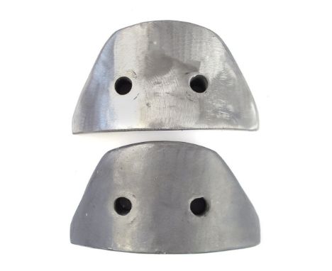 A pair of modern diving helmet weights, possibly Aquadyne:.