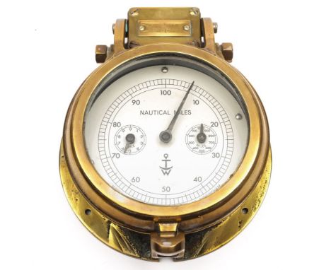 A bulkhead ship's log by Thomas Walker & Sons, Ltd, Birmingham, together with a Cherub pattern rotator:, the log with white e