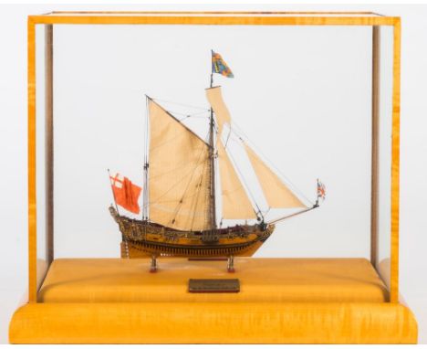 An exceptional 16' 1" scale  Admiralty Navy board style model of  the 17th century eight gun Royal Yacht HMY Charles (1675) m