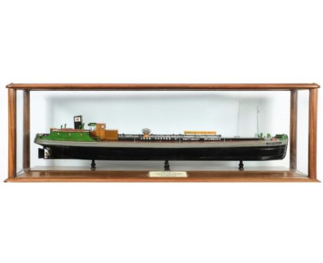 The builder's model for the Motor Tank barge 'Northdale H' built by and for John Harker Limited Knottingley 1950:, black funn