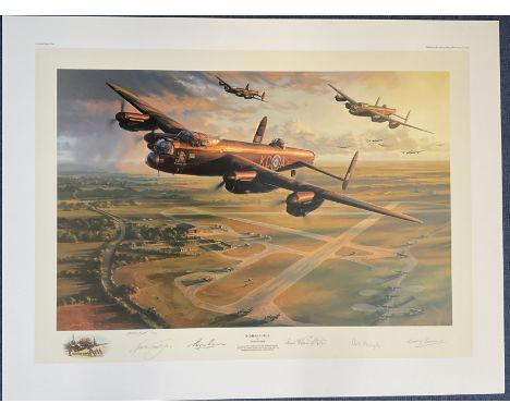 5 Signed Bomber Force Colour Print by Nicolas Trudgian. Artist Proof 7 of 50. Signed in pencil by Group Captain Roy D. Max, S
