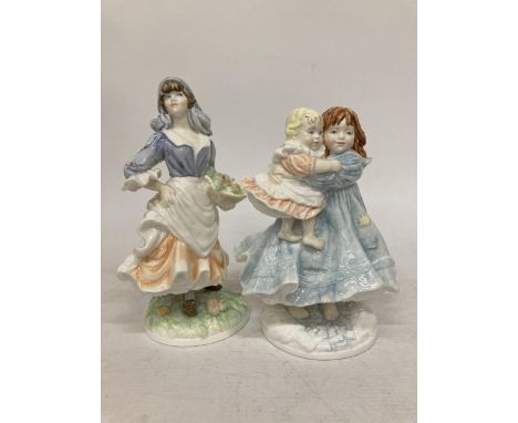 TWO LIMITED EDITION ROYAL WORCESTER FIGURES - 'LOVE' &amp; 'ROSIE PICKING APPLES' 