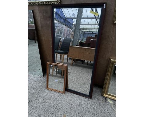 A MODERN WALL MIRROR, 51 X 27" 