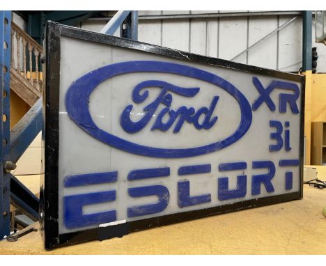 A FORD ESCORT XR 3I ILLUMINATED LIGHT BOX SIGN 