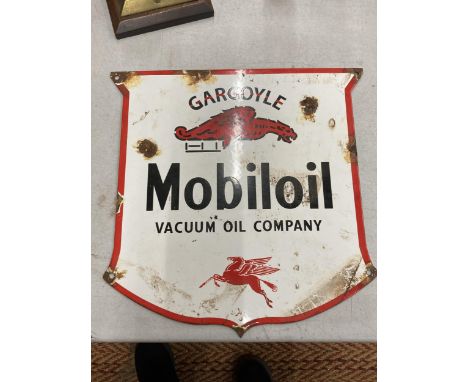 AN ENAMEL MOBIL OIL SIGN 