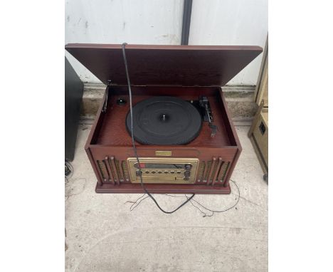 A RETRO STYLE PORTABLE RECORD PLAYER 