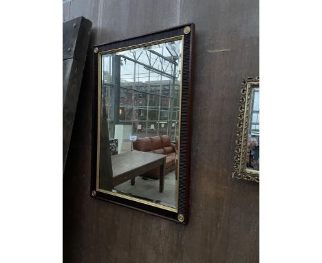 A GEORGE III STYLE BEVEL EDGE WALL MIRROR, 32.5 X 22.5" 
