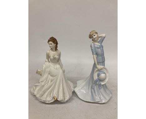TWO LADY FIGURES - ROYAL WORCESTER ANNIVERARY GOLDEN MOMENTS AND ROYAL DOULTON CLASSICS 'CHELSEA KATE' HN4323 