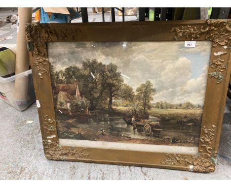 A LARGE PRINT OF 'THE HAYWAIN' BY JOHN CONSTABLE, 79CM X 65CM 