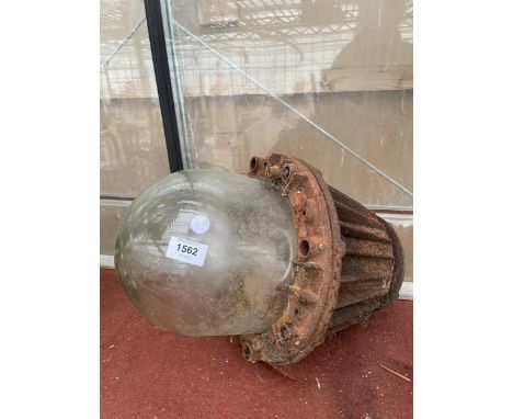 A VINTAGE 'BELL' INDUSTRIAL STYLE EXPLOSION PROOF LIGHT FITTING 