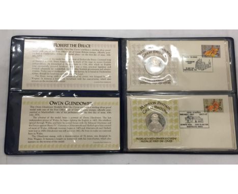 A STERLING SILVER GREAT BRITAINS FIRST DAY COVER COIN SET WITH ALBUM 