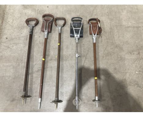 A Swaine-Briggs Shooting Stick and four other Shooting Sticks