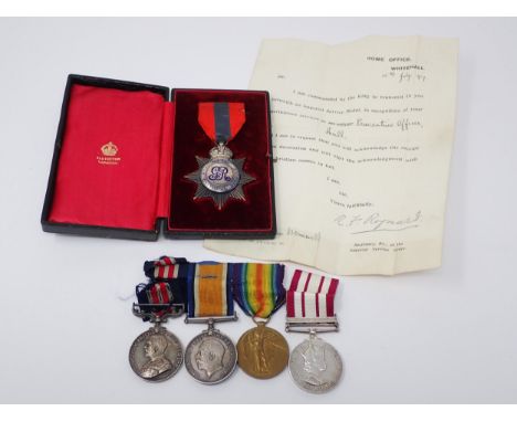 Family Medal Group comprising; Military Medal and WWI Pair to 21742 Sjt. W. Bonewell 7th Battalion East Yorkshire Regiment. N