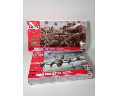 A boxed Airfix 1:72 scale Battle of Britain Memorial Flight Kit Set and a boxed 1:76 scale WWI Western Front Kit Set 