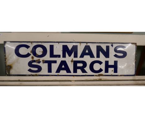 Original enamel sign - Colman's Starch - Approx size: 158cm x 41cm 