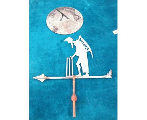 Weathervane sundial top with Verdigris patina 