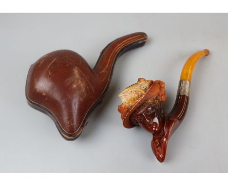 Meerschaum pipe in original leather case 