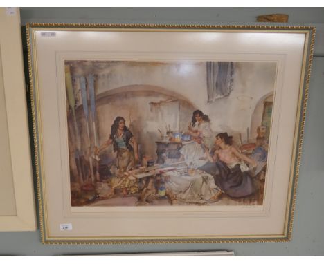 Signed Russell Flint print - A Question of Colour 