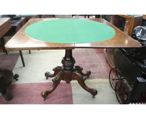 Victorian walnut card table 