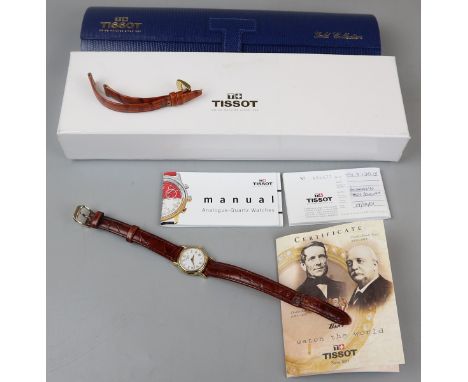 18ct gold cased Tissot watch with C.O.A 