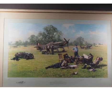 A David Shepherd signed limited edition print, "At Readiness", 40/850, in gilt frame 