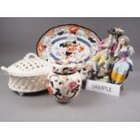 A Masons "Mandalay" pattern ginger jar, a matching sandwich plate, two cheese dishes, platters, jugs