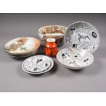 Four pieces of "Homemaker" table china, a Royal Doulton Dickens dessert service and a Poole Aegean