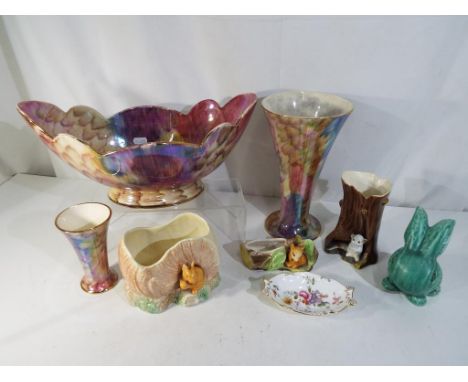 A good mixed lot of ceramics to include three pieces of Old Court Ware, Hornsea, Sylvac #2507 and a Royal Crown Derby dish de