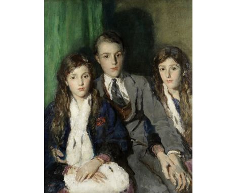Attributed to Ambrose McEvoy, ARA (British, 1877-1927)Portrait of three siblings bears signature (lower left)oil on canvas 10
