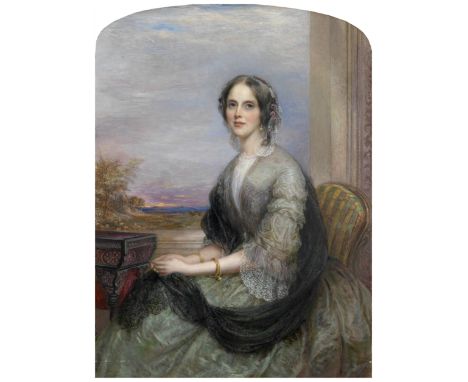 George Richmond, RA (British, 1809-1896)Portrait of Elizabeth Winthrop indistinctly signed '-- Richmond Pinx' (lower right)oi