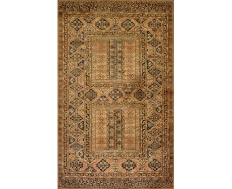 Machine made small carpet, Persian pattern, 300x202cm, and a small modern wool rug, as new.