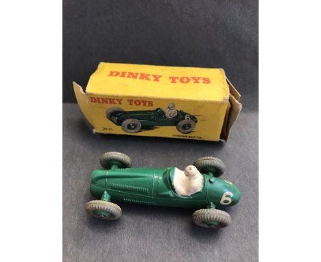 Dinky Toy Cooper Bristol Racing Car Model 23G Green. Played, worn. Boxed. MU £45 Issued Feb 1953