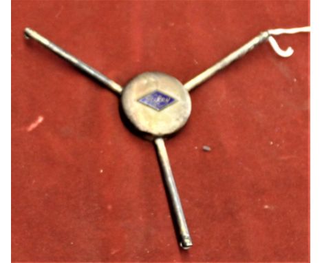 Riley Motors 1930s Silver Plated Car Wheel central device, blue enamel centre badge.